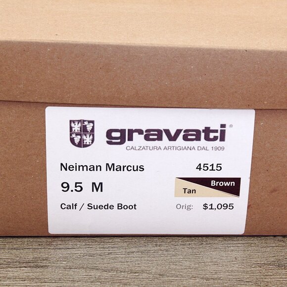 $ 1095 Neiman Marcus GRAVATI Women's 9.5 M Boot 4515 Calf/ Suede * add $15 Trees - Picture 14 of 16